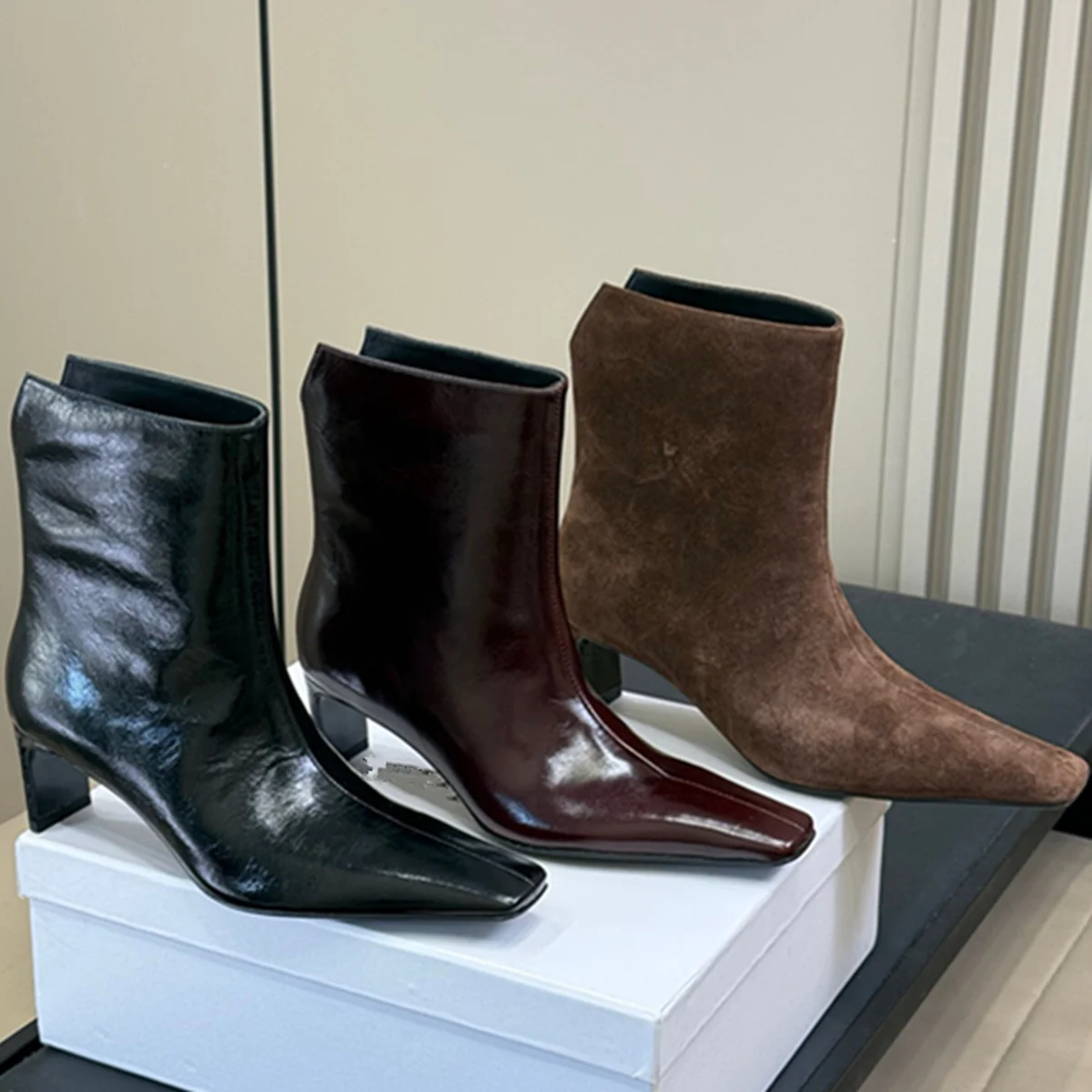 

Jenny&Dave Women's Boots Woman Shoes French Elegant Pointed Italian Genuine Leather High Heel Boots Women