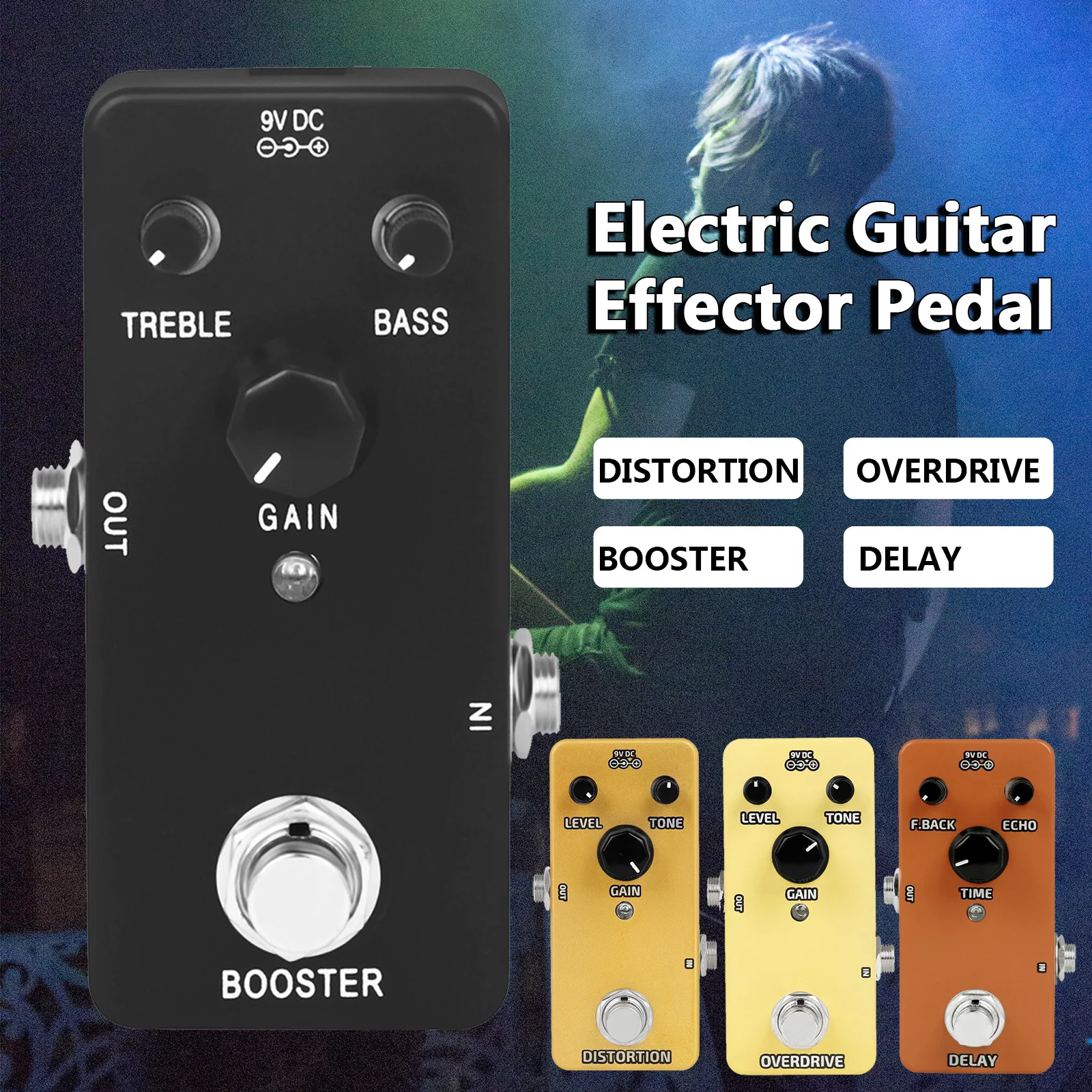 IRIN Guitar Effect Pedal Overdrive Distortion Delay Booster Effect Pedal Metal Shell Electric Bass Guitar Accessories