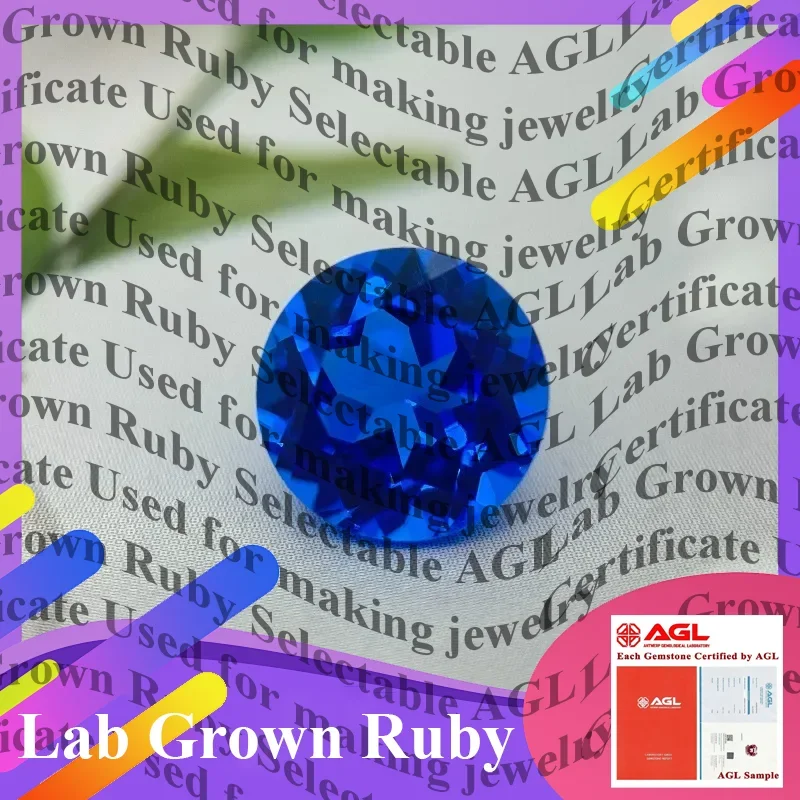 

Lab Grown Cobalt Spinel Round Cut Multiple Gemstone for DIY Ring Necklace Earrings Main Materials Selectable AGL Certificate
