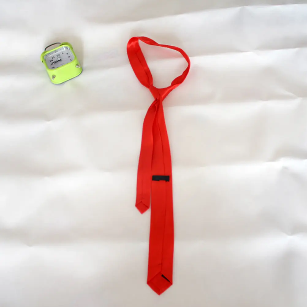 2Pcs Black Formal Business Tie Nylon Yarn Necktie Adjustable Length Solid Color Tie School Daily Party Fashion