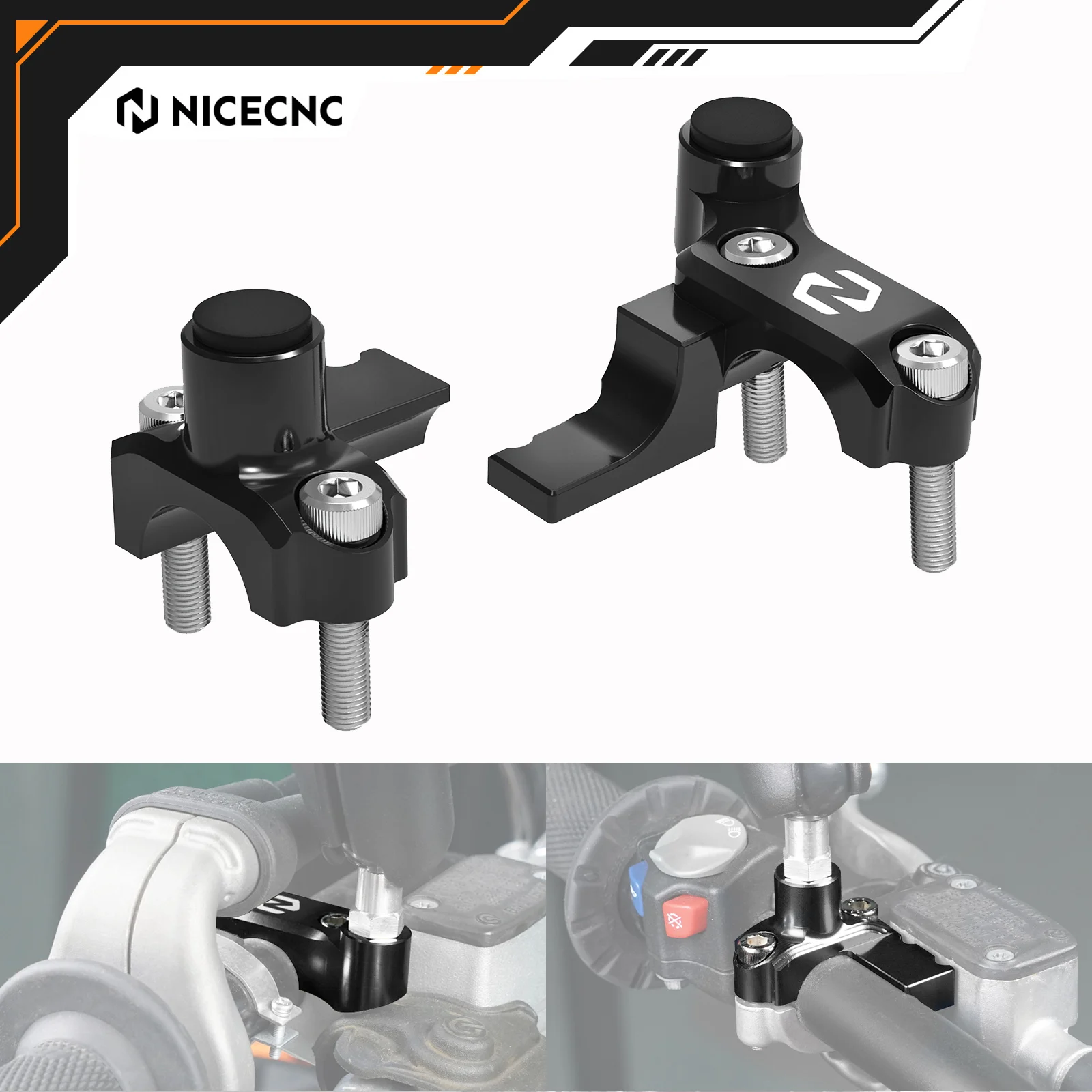 

NICECNC Front Brake Clutch Master Cylinder Protector Clamps For KTM EXC 300 SX 125 SXF 450 EXCF 350 XCW 500 XC300 XCF 2017-2024