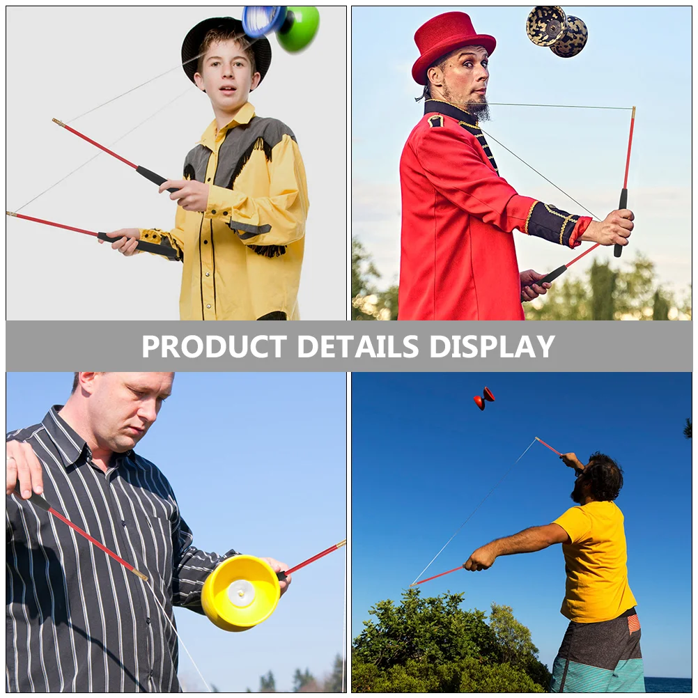 44.5cm Professional Diabolo Stick Anti-Slip Handle Solid Pole Replacement Juggling Bearing Stick