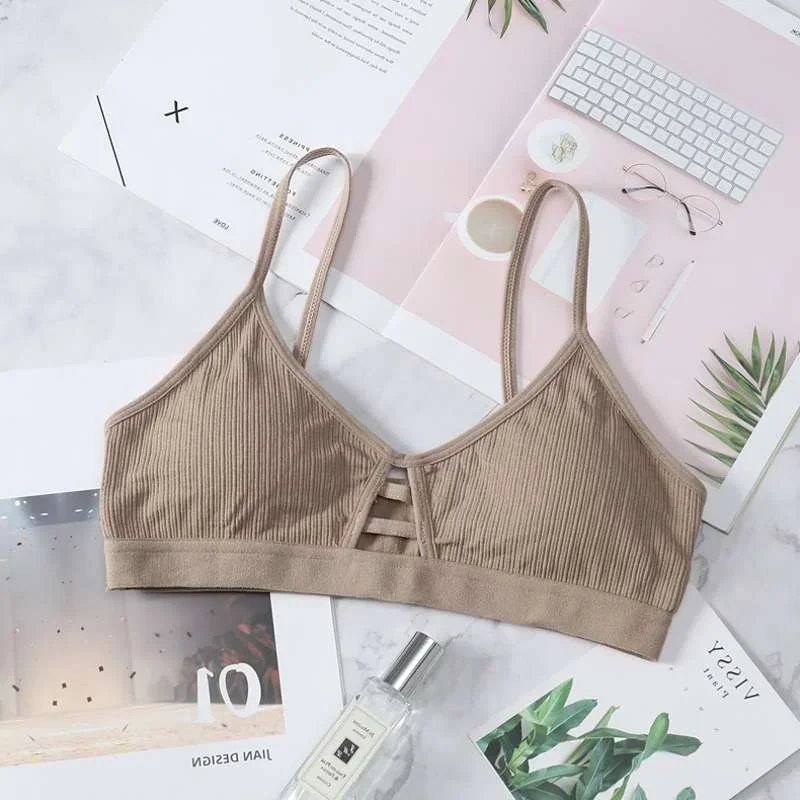 Thin Strap Bralette Sexy Lingerie Seamless Hollow Out Soft Bras for Women Wireless Push Up Bra Comfortable Underwear  Sexy Bra