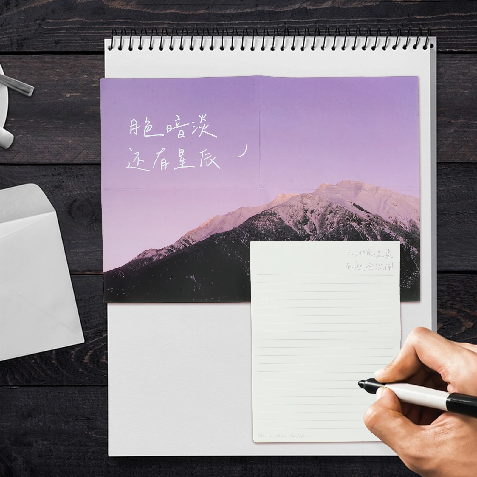 

Cute Handwritten Style Stationery Paper Set Writing Scrapbooking Letters Decorative Pads Journals for Notebook