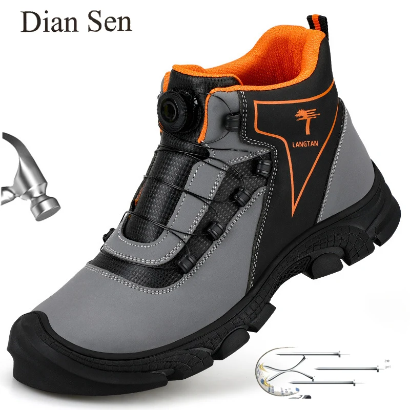 

Diansen European Standard Indestructible Safety Shoes High Quality Men Anti-smash Anti-Punctur Work Boots Wear Resistant Shoes