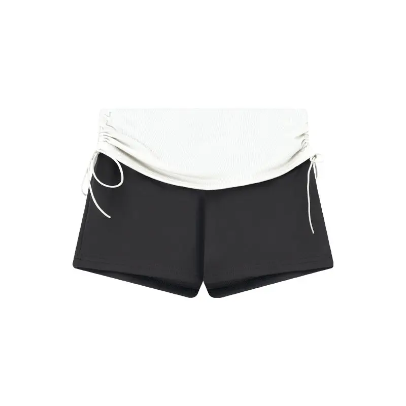 Summer and Autumn Street Drawstring String Bead Tassel Irregular Tight Fitting Hip Cuff Low Waist Casual Shorts for Women