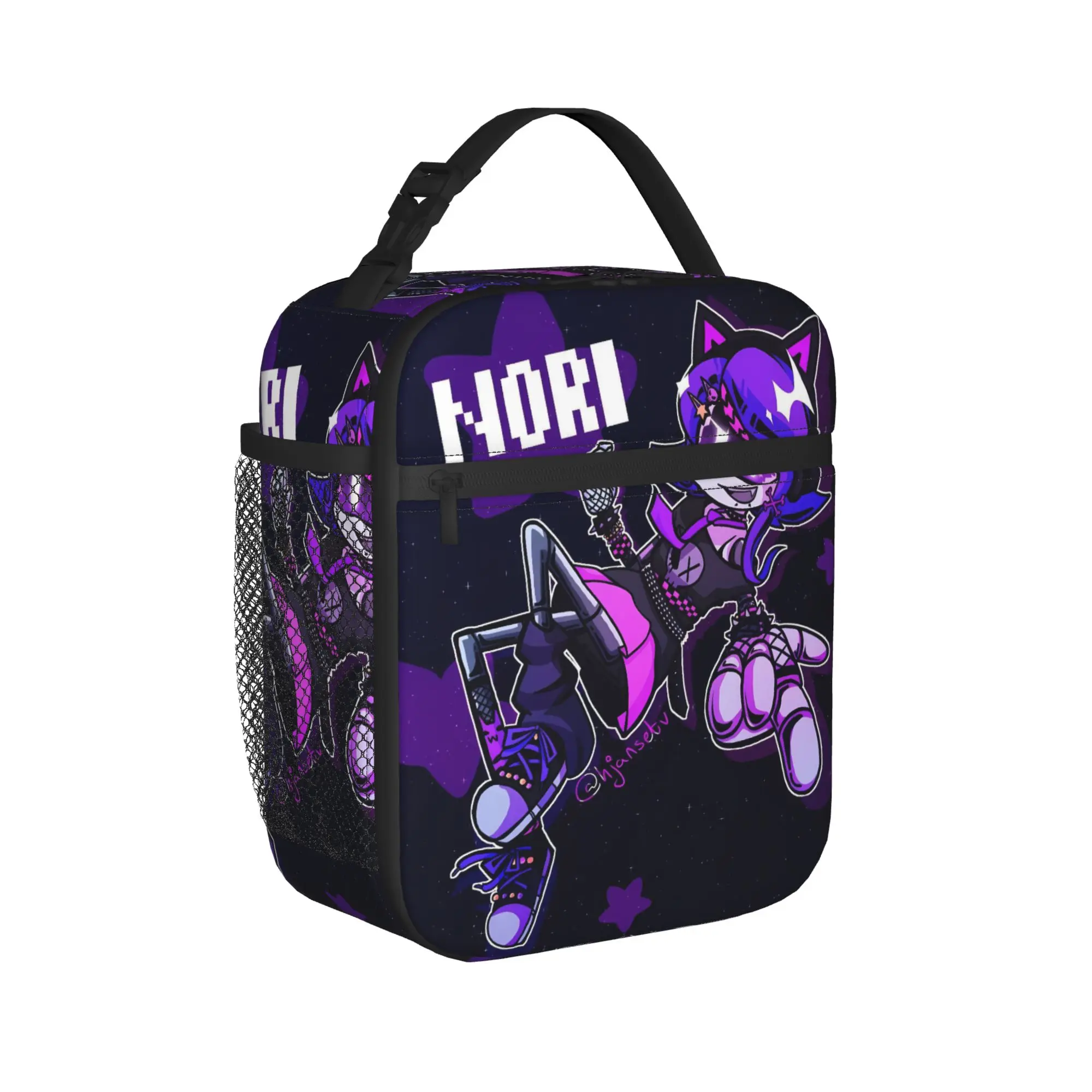Drone Nori Cat Purple Star Lunch Bag  Portable Lunch Box Adult Travel Print Cooler Bag Kawaii Oxford Tote Food Bags