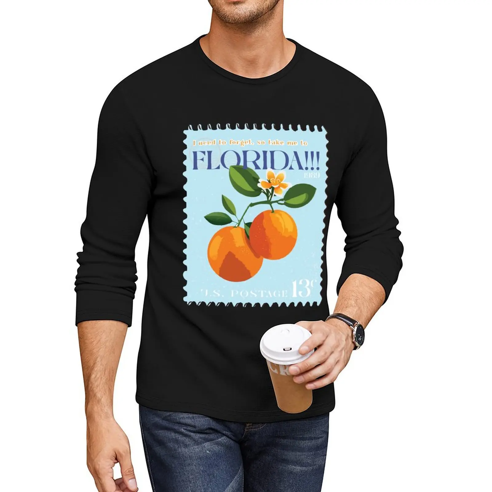 FLORIDA!!! Postage Stamp Long T-Shirt blank t shirts funny t shirts t shirt man anime mens shirt graphic