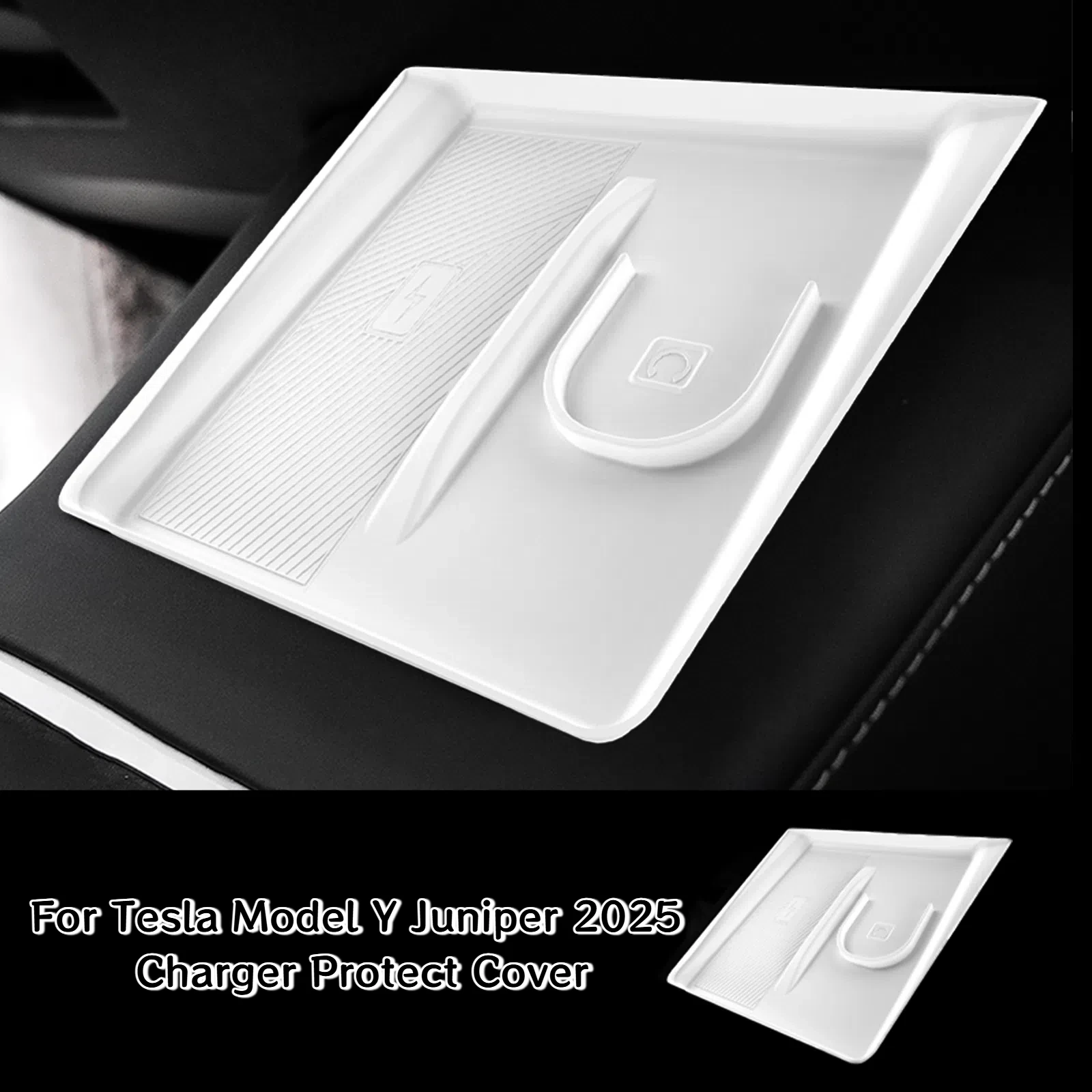 

For Tesla Model Y Juniper 2025 Silicone Wireless Charging Pad Charger Protect Cover Car Accessories Non-Slip Dust-Proof Mat