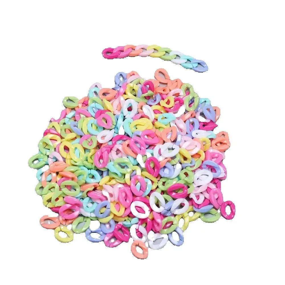 

200Pcs Colorful Acrylic Twist Flat Oval Open Ring Beads Connectors Link Chain For Jewelry Making Diy Necklace Bracelet Findings