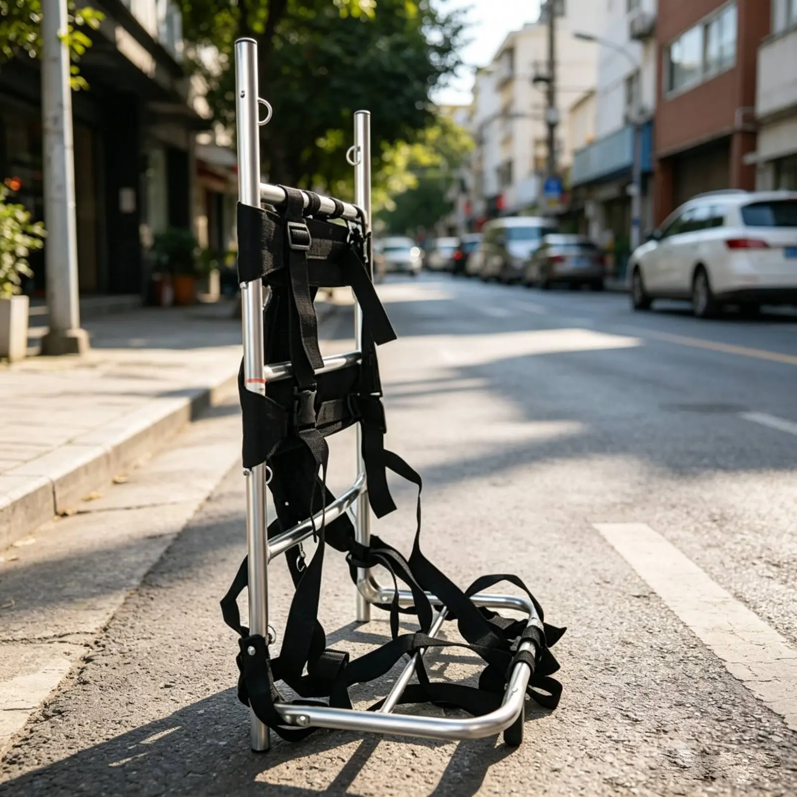 Aluminum Backpack Frame Trolley Adjustable Handle Fishing Box Carrier Wheeled Pack Frame Large Load Capacity for Fishermen