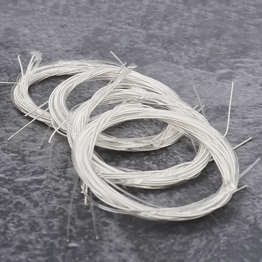 6 uds cuerdas de Metal de nailon clásico púas de guitarra de cuerda plateadas 1-6 alambre de guitarra usado accesorios de guitarra acústica clásica - imagen 4