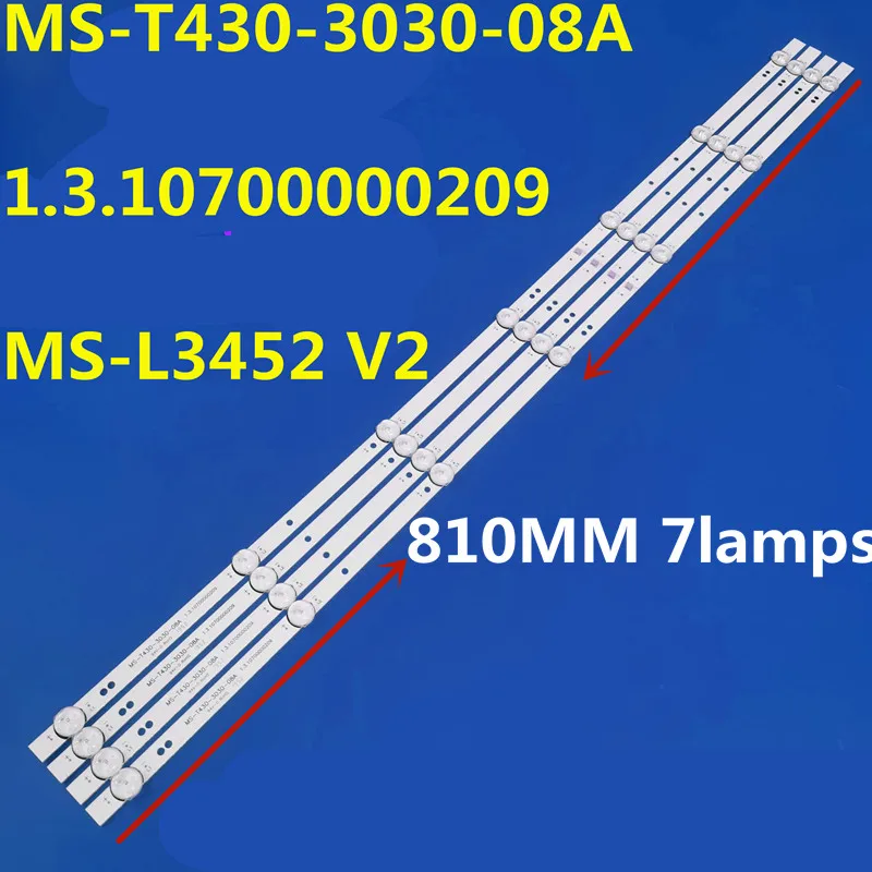 20PCS LED Strip For SH-39B/4365 MS-T430-3030-08A 1.3.10700000209 MC-32A06X 32A/321 MS-L3452 V2 PT430CT02-1 3BCX81312 1.3