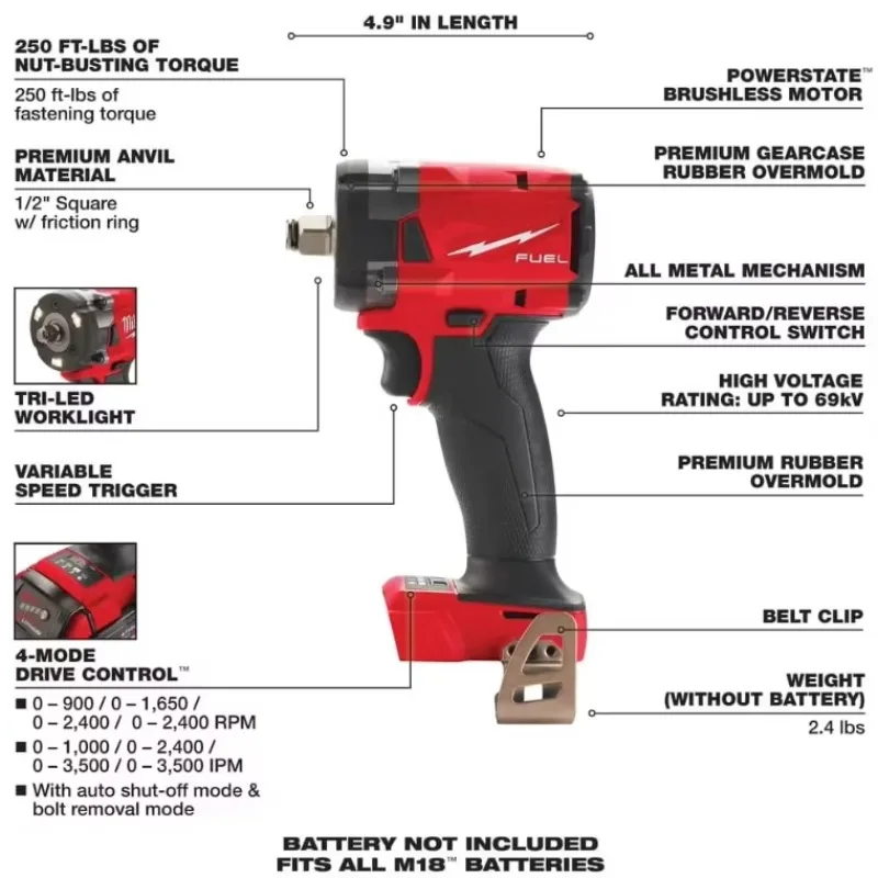21V Brushless DIY Electric Industrial Impact Wrench Set 3500 RPM High Torque Lithium Ion Battery for Automotive Repair
