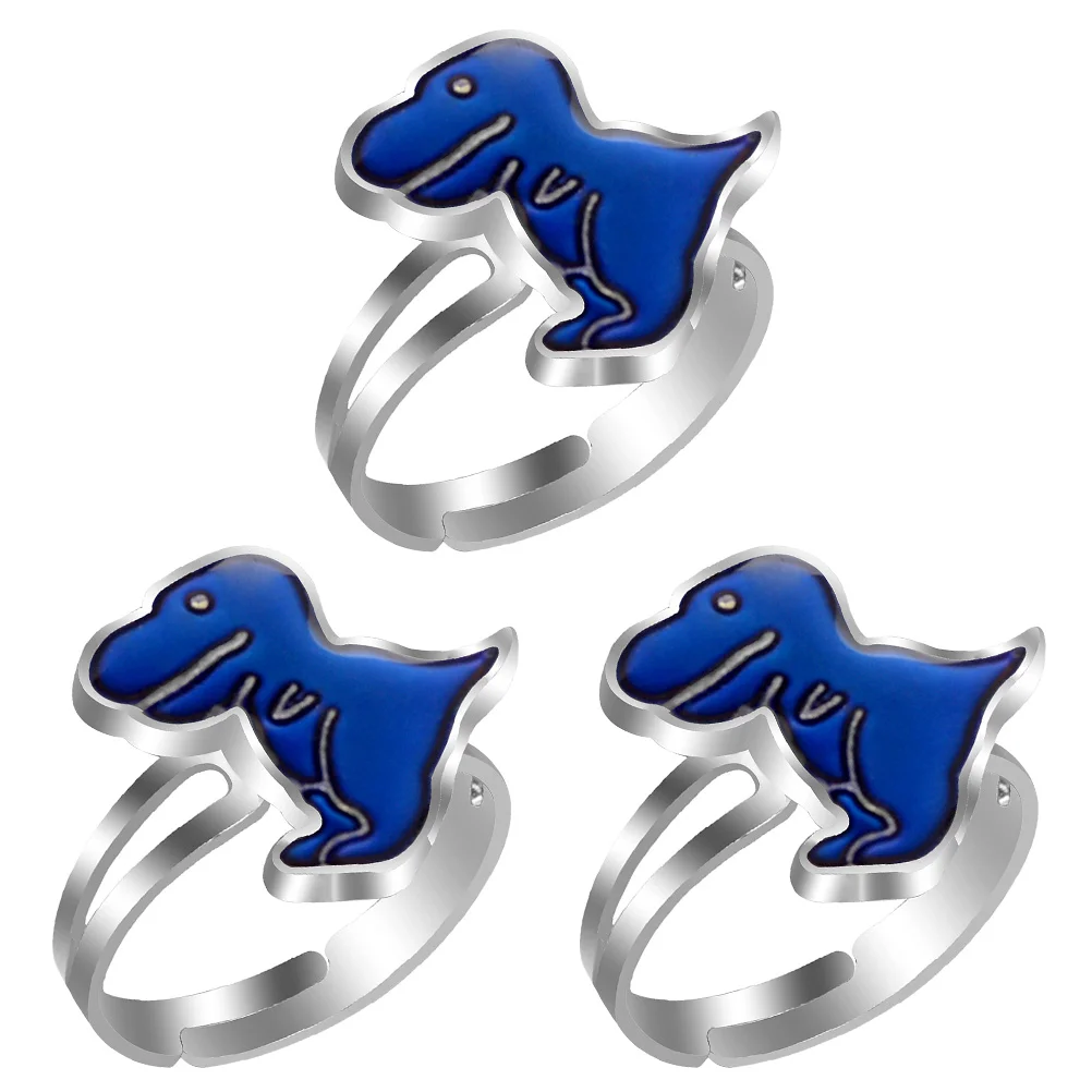 

3 Pcs Ring Delicate Rings Children Finger Metal Thick Dinosaur Decor Fashion Alloy Temperature