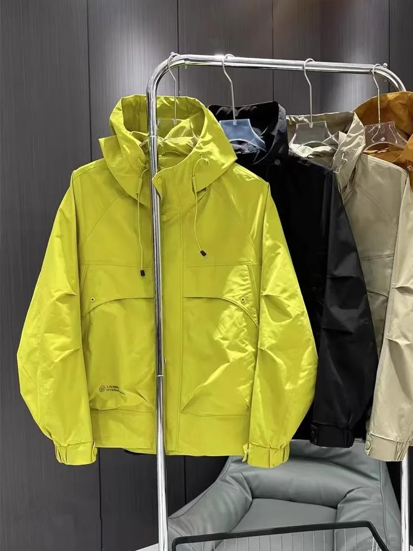 

Осенние новые мужские повседневные уличные куртки для пар Sle Simple Faion Pure Color Match All Свободный крой из полиэстера с длинной молнией све