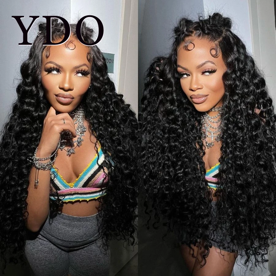 

32inch 250% 13x6 HD Lace Frontal Wigs Loose Deep Curly Wigs 13x4 Full Lace Frontal Human Hair Wig Pre Plucked Water Wave Wigs