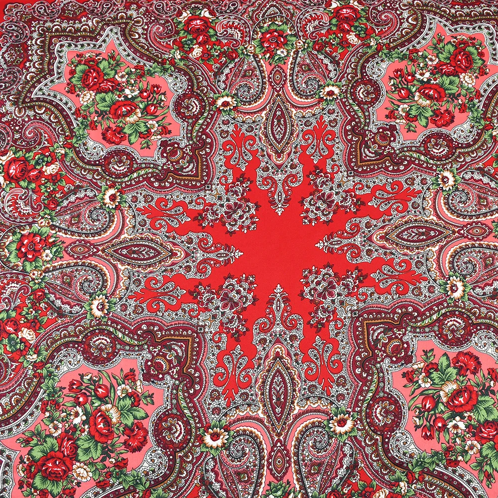 160*160cm Women Russian Scarf Luxury Floral Print Scarves Wraps Big Size Handkerchief Babushka Bandana Beach Travel Shawls