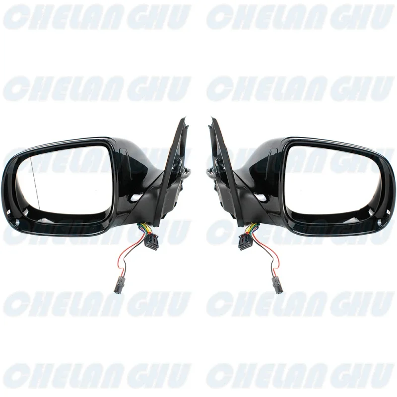 For Audi Q5 2009 2010 2011 2012 2013 2014 2015 1 Pair 17 Pins Black Painted Power Fold Warning Pubble Lamp mirror assembly