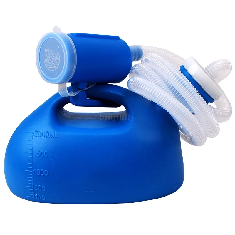 2000ml Plastic Male female Bed  Potty Pee Bottle Pee Collector With 160cm Tube