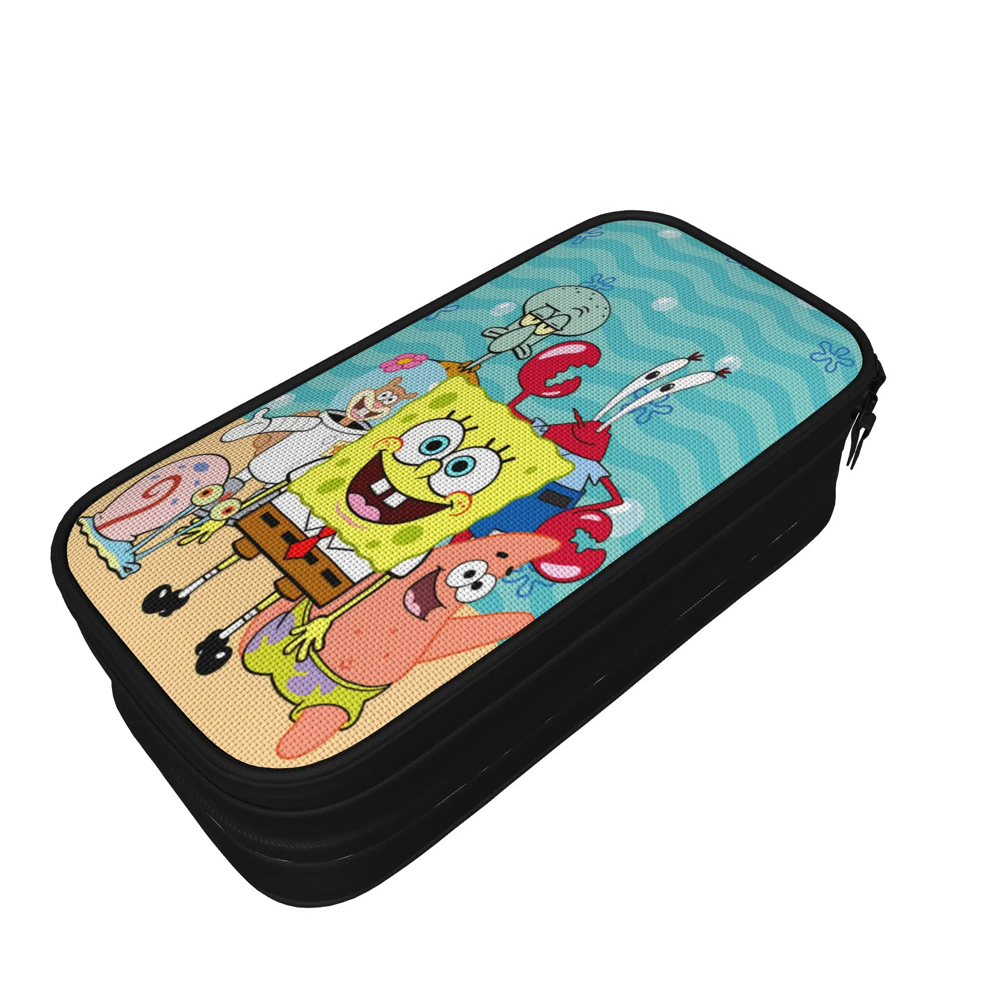 S-Spongebobs Pencil Case  Child Retro Pencil Box Custom School Pencil Cases Stationery Gift Idea