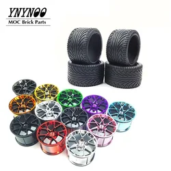 4Pcs Technical Wheels Tyres Hub ZR 23799 + 37383 fit for 42083 Decool 3388c 20086 Cars MOC Building Block Model DIY Brick Toys