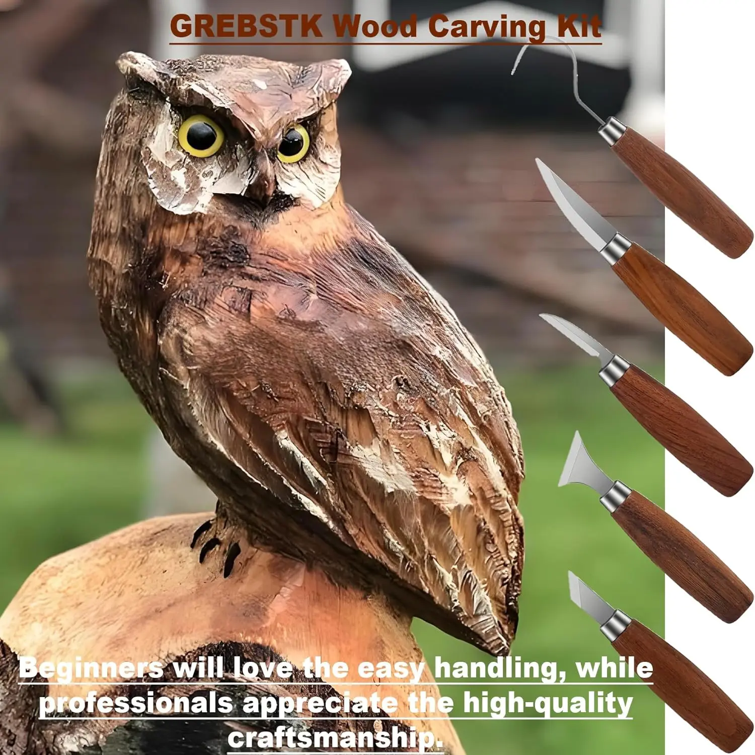 Handschnitzmesser-Set – Kürbisschnitzerei/Holzlöffel/Skulptur, für Anfänger und Profis, Weihnachtsgeschenk zum Kindertag – Detail 6