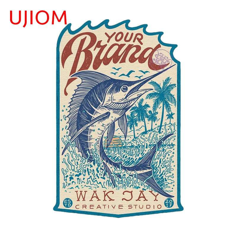 UJIOM Swordfish Marlin Posture Wall Sticker Personality High Quality Occlusion Scratch Decal Suitable For Cupboard Vestibulec