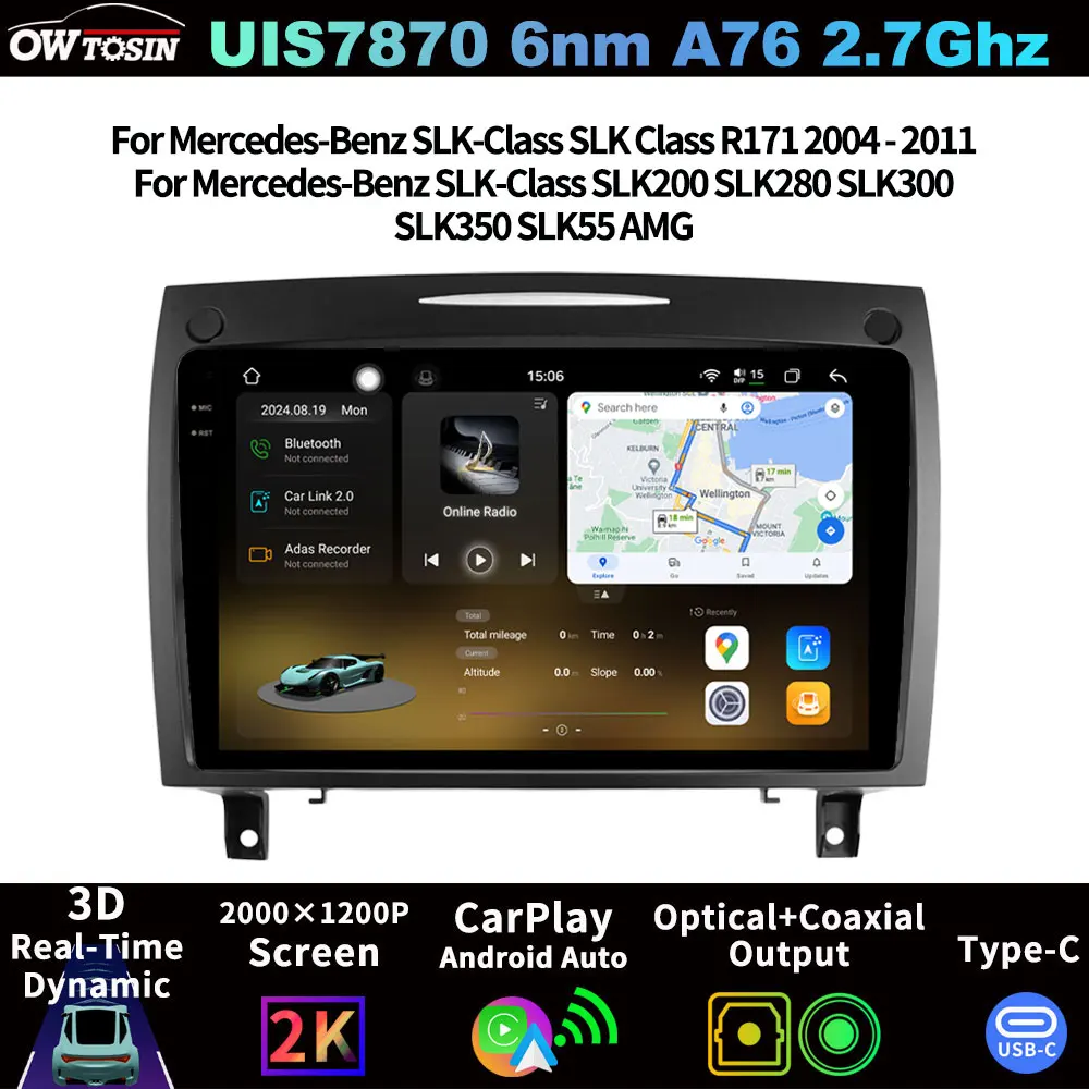 FYT7870 QLED 2K Screen Android Car Multimedia GPS Navigation DSP Audio Radio CarPlay For Mercedes-Benz SLK-Class SLK Class R171