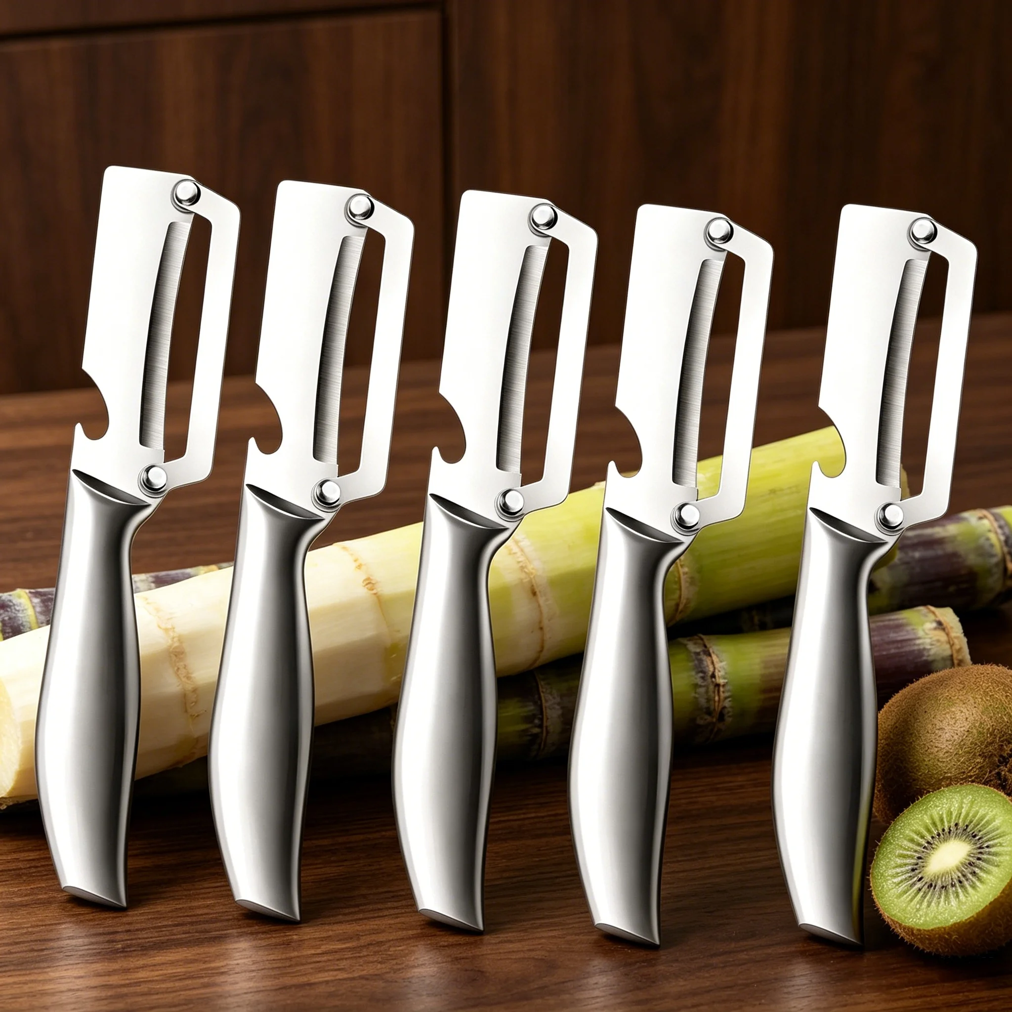 5PCS, High Efficiency Peeling Knife Multifunctional Vegetable Fruit Peeler Sugarcane Pineapple Scraper Kitchen Daily Supply Tool