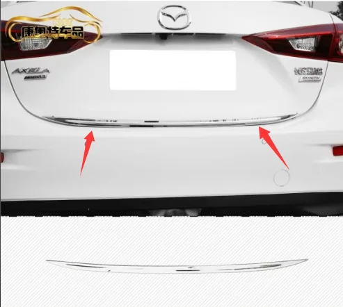 

Для Mazda 3 Axela 2014-2017 автомобильная наклейка, Стайлинг, задняя крышка багажника, накладка на багажник, декоративная полоса, автомобильные аксессуары