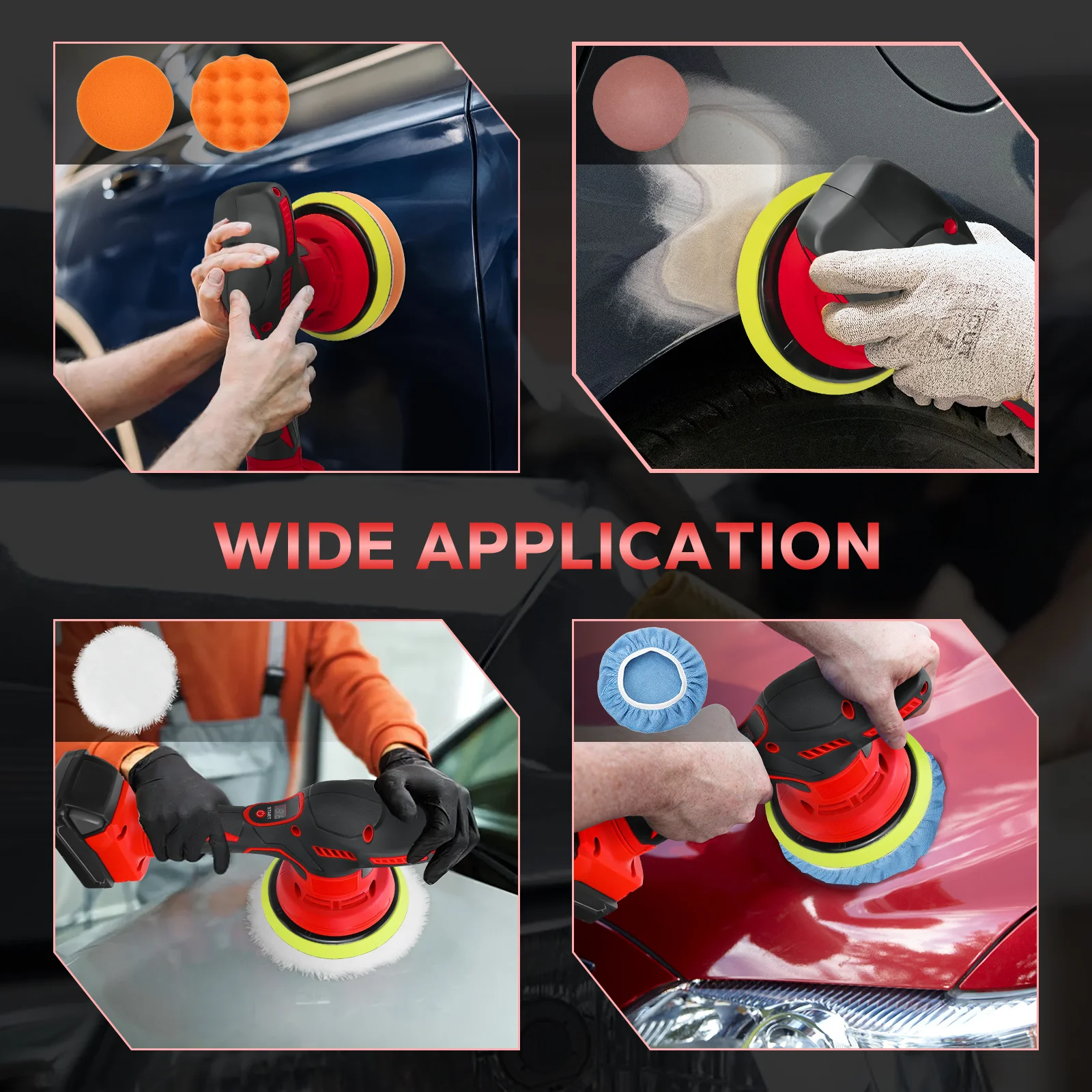 Cordless Car Buffer Polisher for Milwaukee 18V Battery 8 Variable Speed Up to 5000RPM Car Detailing Polishing Waxing(No Battery) view 5