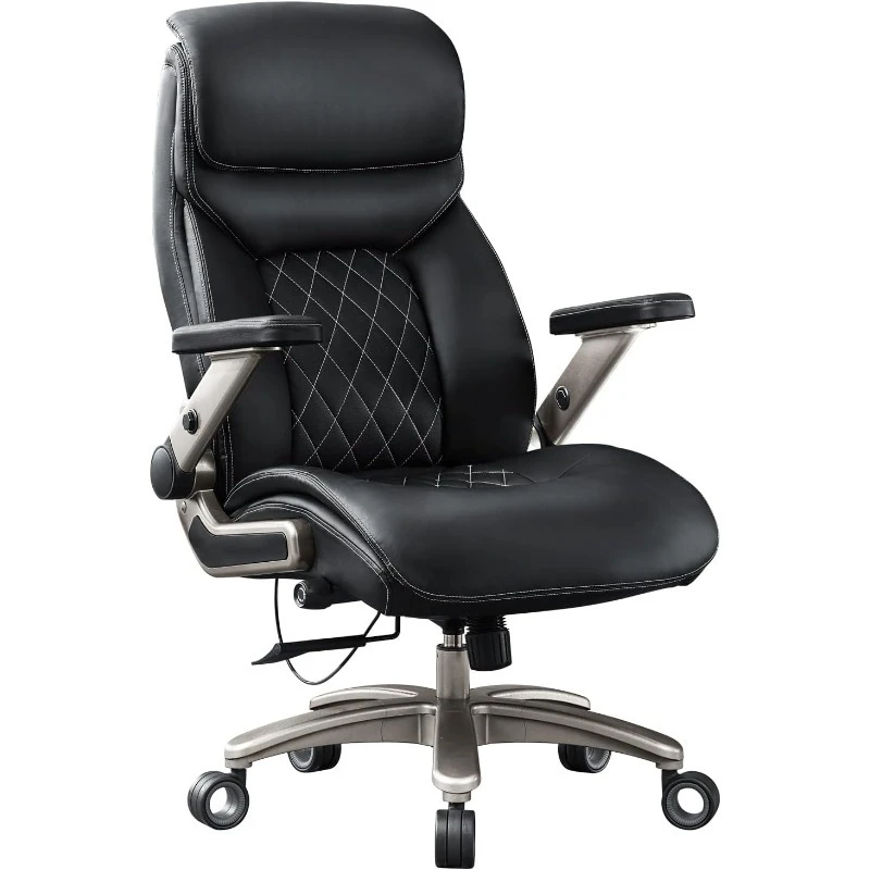 Big and Tall Office Chair with 5D Flip Arms, Office Chair, Adjustable Lumbar Support 3'' Double Space Wheel home.