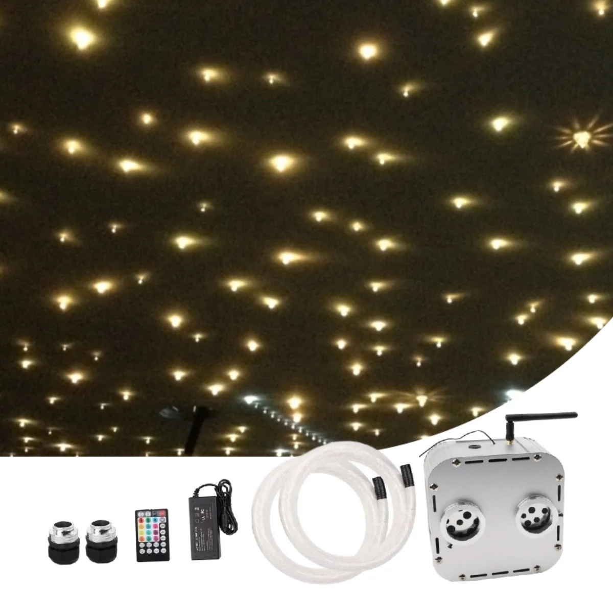 32W RGBW Dual Fiber Optic Twinkle Star Ceiling Light Kits Fibre Optic Ceiling Light Kit