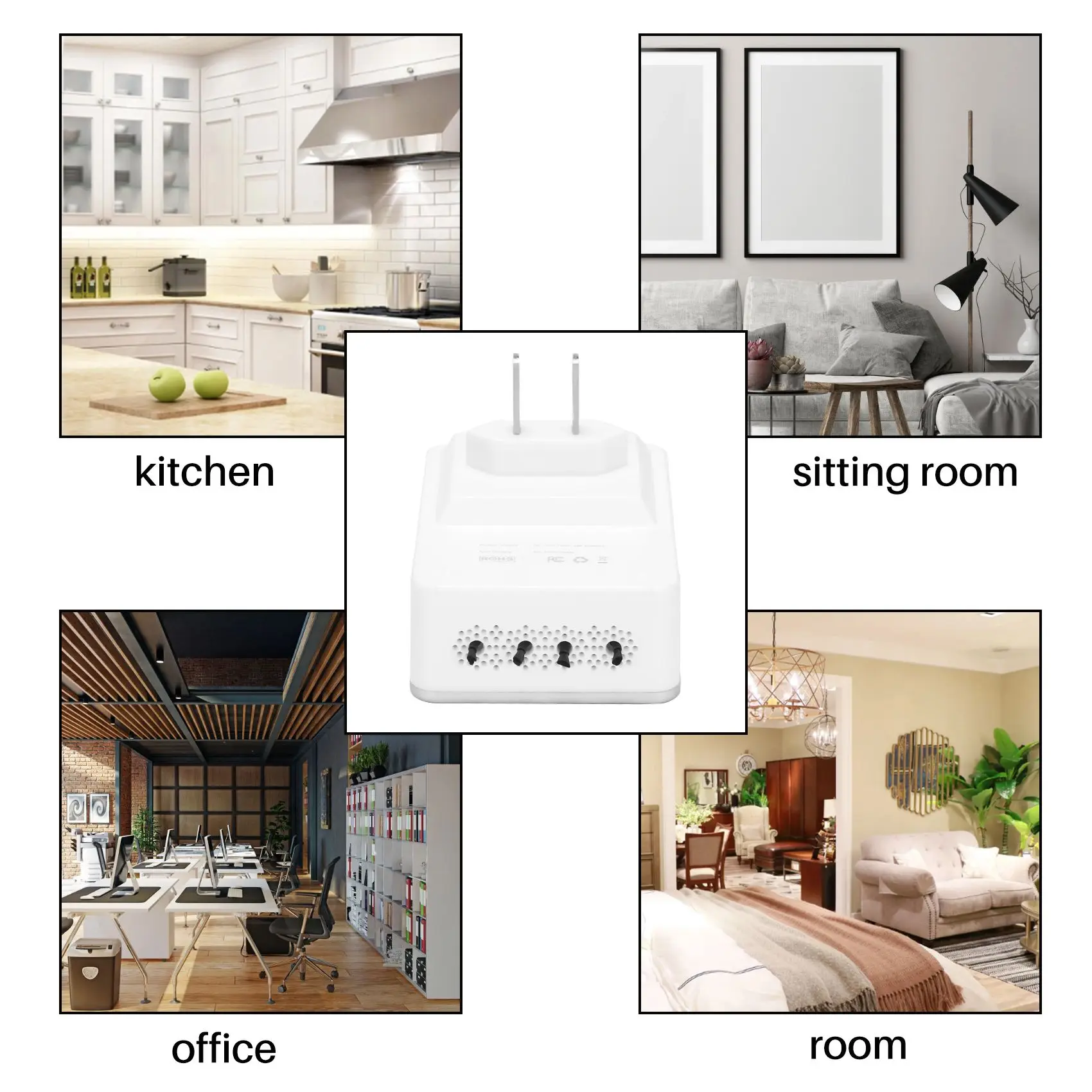 

N02R-Pluggable Air Purifier Negative Generator Filterless Ionizer Purifier Clean Allergens,Pollutants,Mold,Odors