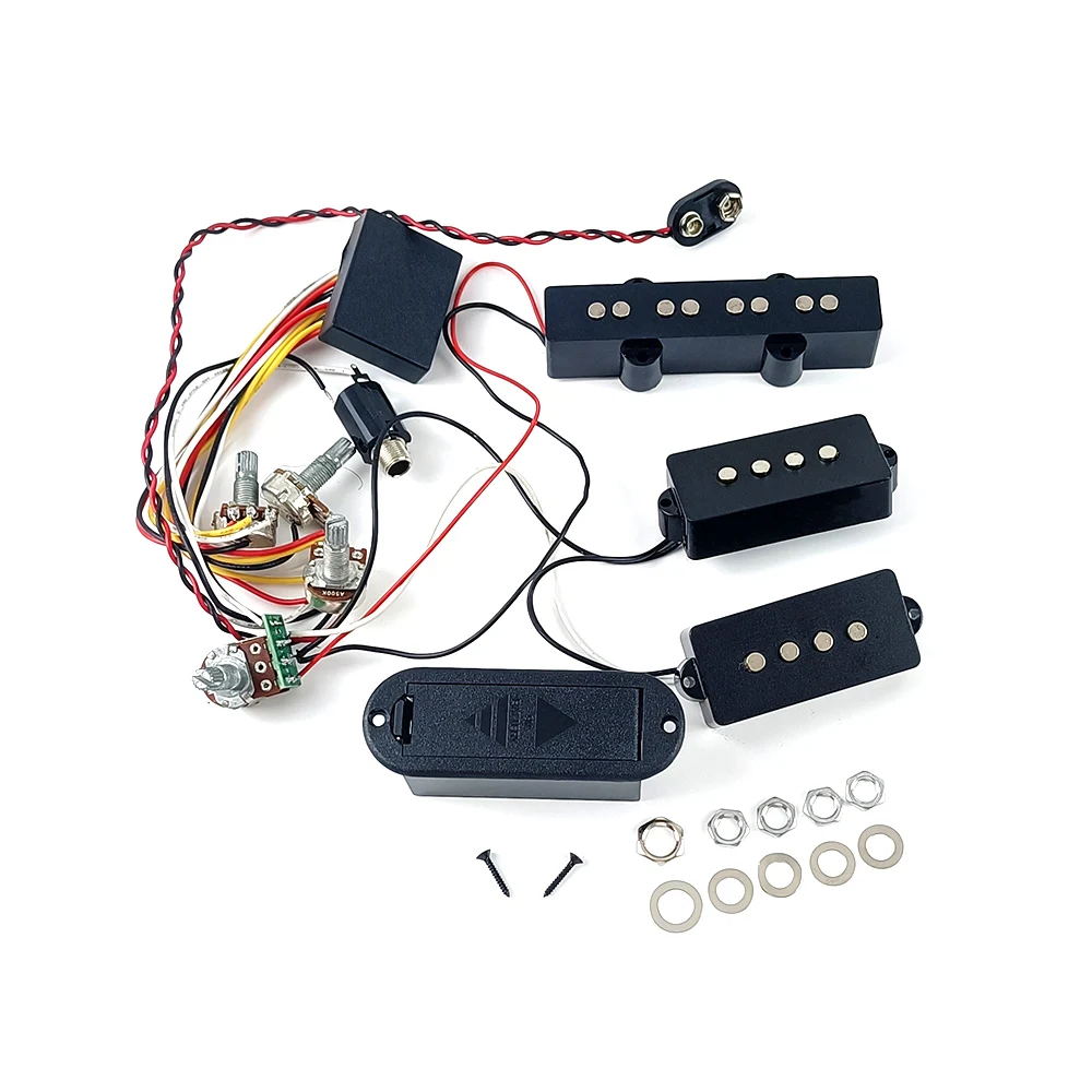 3 Band Equalizer EQ Preamp Circuit Bass Guitar Tone Control Wiring Harness And JP Pickup Set For Active Bass Pickup