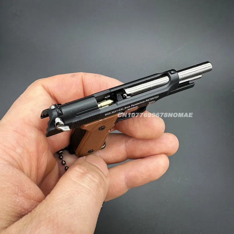 NEW 1:3 Multitypes Anti-stress Toys Metal Pistol Gun Keychain Miniature Model 92F Colt 1911 Glock 17 Birthday Gifts 2024