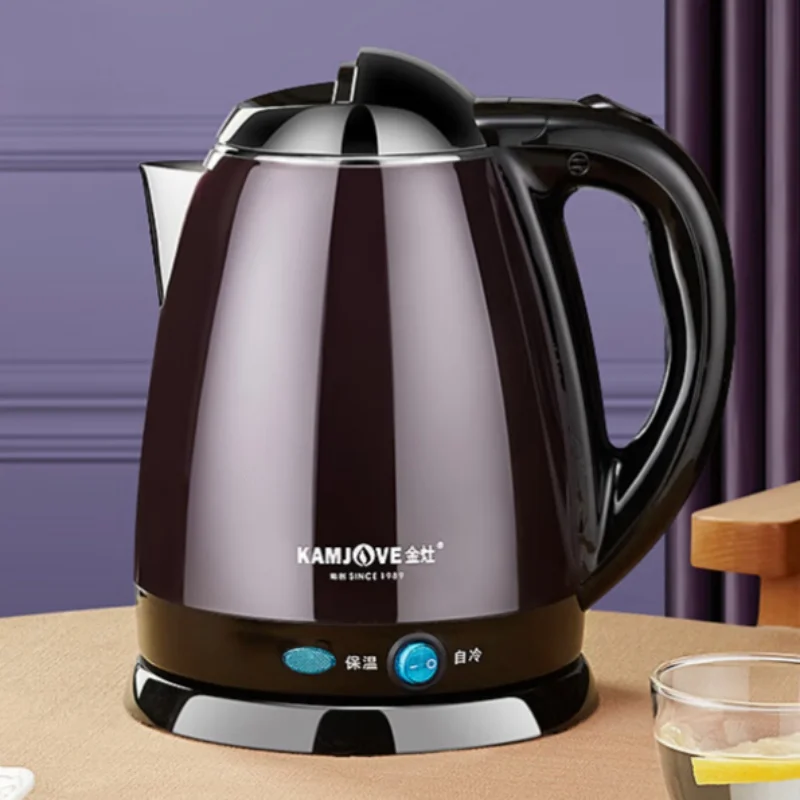 Stainless Steel Electric Kettle E-15 with Double-Layer Anti-Scalding Feature and Heat Preservation Function for Home Use 220V