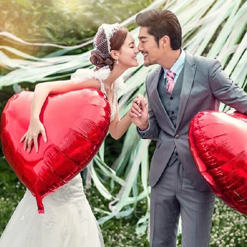 75cm Red Heart Foil Helium Balloons Valentine's Day Wedding Birthday Party Decorations Marriage Supplies Air Globos Kids Toys - view 2