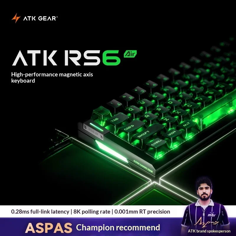 

Механическая клавиатура ATK RS6 с воздушно-магнитной осью для игр и киберспорта, высококачественная однорежимная компьютерная клавиатура.