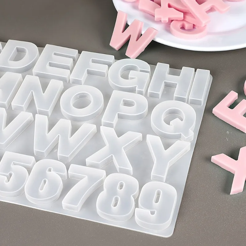 Letter A To Z Pendants Silicone Mold Alphabet Letter and Number Silicone Mold Epoxy Resin Mold for DIY Jewelry Making Supplies