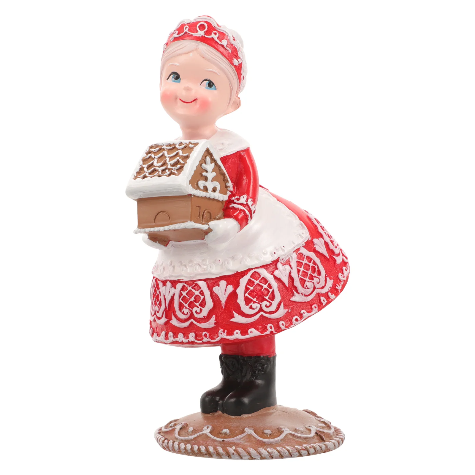 

Christmas Resin Decor Xmas Themed Ornament High Durability Mrs Claus Figure Landscape Decoration Christmas Decorations