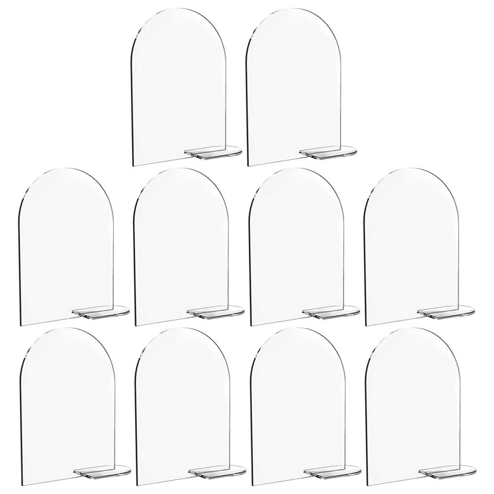 

10Pcs Acrylic Table Signs Blanks Multiuse Seating Stands Clear Display Holders Perfect for Weddings Banquets Parties