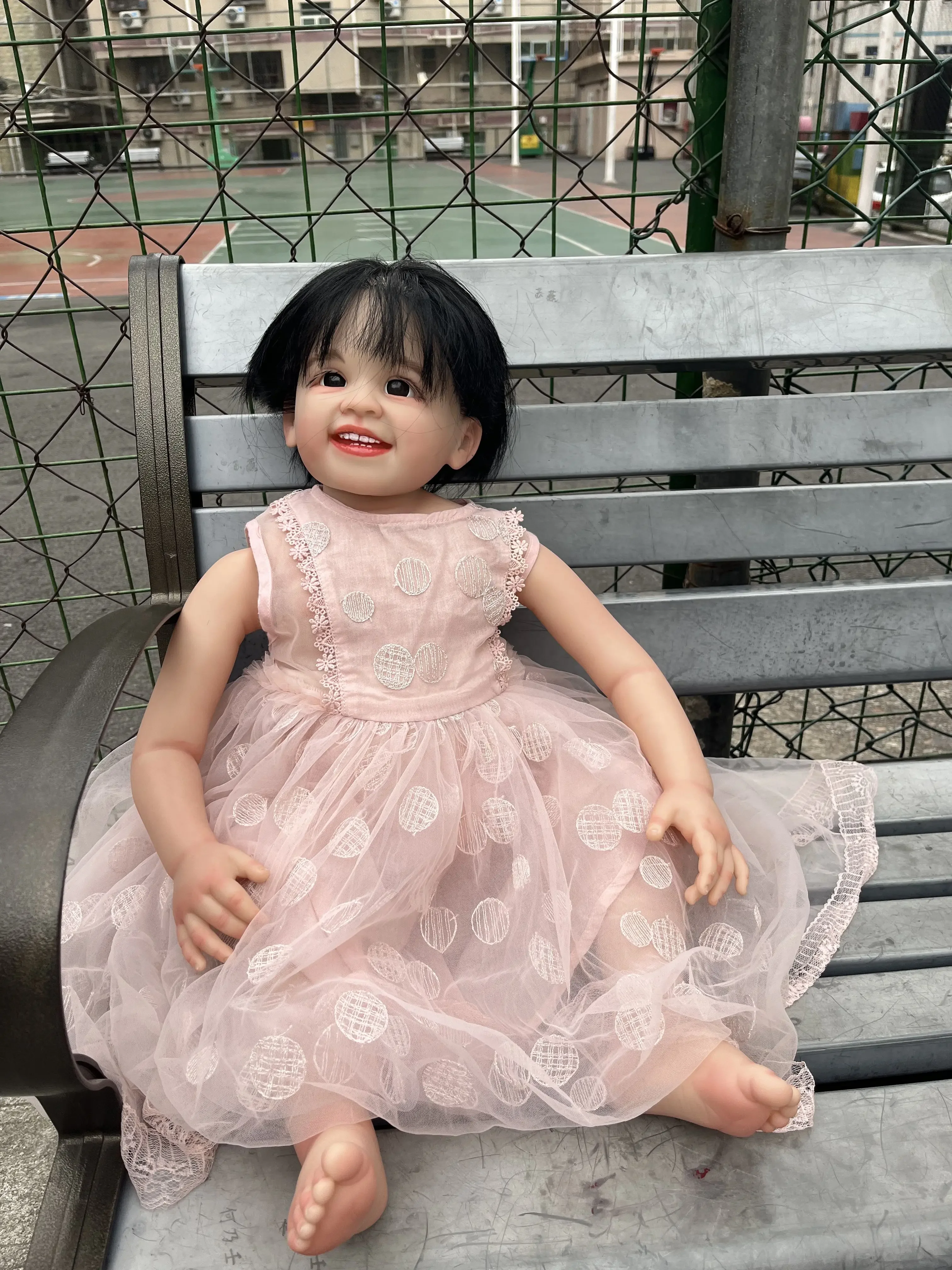 

DLS 79cm 100%Hand-Made Reborn Baby Shanti With Hand-Rooted Hair Already Finished Doll With Beautiful Dress