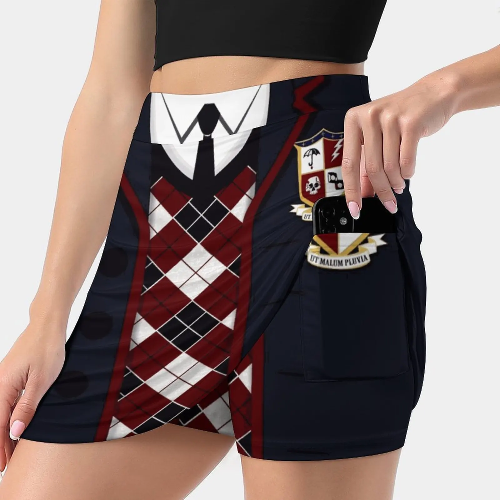 Umbrella Academy Uniform Blazer Women's skirt With Pocket Vintage Skirt Printing A Line Skirts Summer Clothes The Umbrella