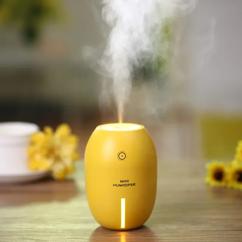 New 180ML Lemon Mini USB Portable Ultrasonic Humidifier 5V LED Light Air Purifier Mist Maker