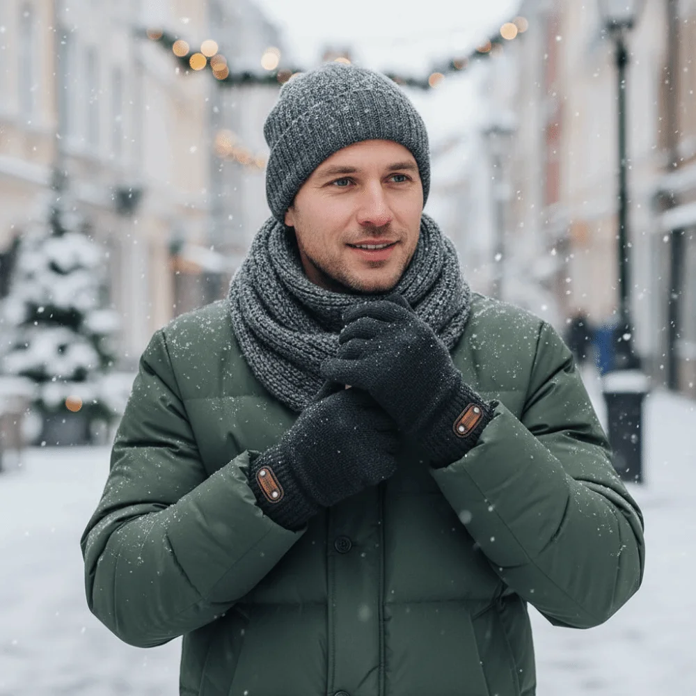 

2Pairs Cold-proof Winter Cycling Gloves Windproof Warm Thermal Knit Gloves Elastic Thicken TouchScreen Mittens Outdoor