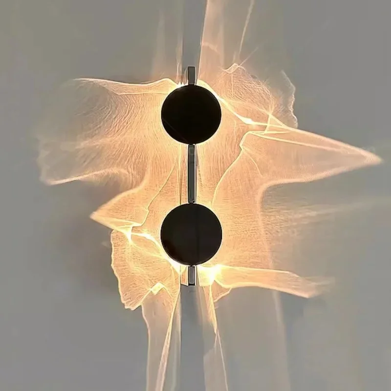 Creative Light and Shadow Wall Light Restaurant Rotating Stainless Steel Bedroom Art Halo Atmosphere Decorative Wall Light