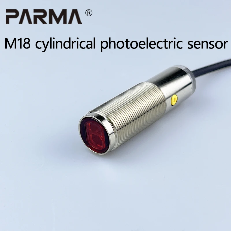 M18 cylindrical photoelectric sensor - photoelectric switch - reflective diffuser mirror - reflection of red light photoelectric