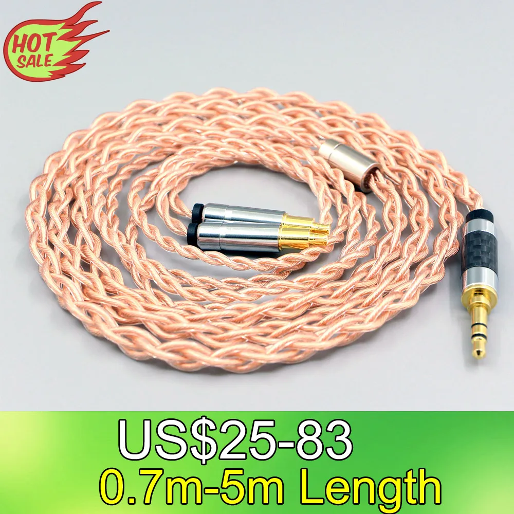 4 Core 1.7mm Litz HiFi-OFC Earphone Braided Cable For Audio Technica ATH-ADX5000 ATH-MSR7b 770H 990H A2DC Headphone LN008078